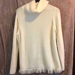 NWT BEACHLUNCHLOUNGE Fringe Cowl Neck Sweater